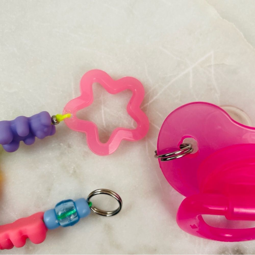 3pc rainbow gummy bear lariat drop star necklace cuff earring nail art - Picture 7 of 11